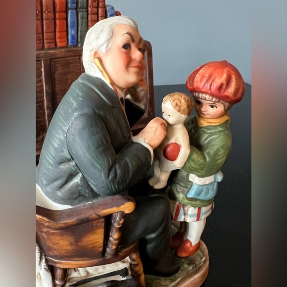 1973 Norman "Rockwell Doctor & the Doll" Figurine Dave Grossman Sat Evening Post - Picture 4 of 7